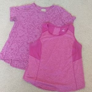 2 pink workout tops